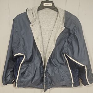 90’s Retro Basic Editions Large Reversible Windbreaker Fleece Coat No Drawstring